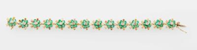 Diamant Smaragd Blüten Armband - Gioielli scelti