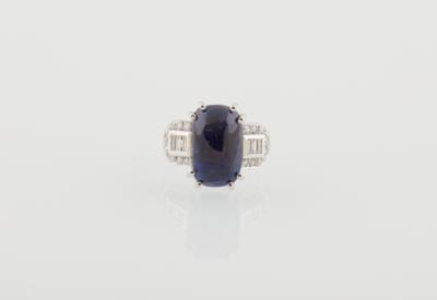 Diamantring mit unbehandeltem Burma Saphir 11,82 ct - Exklusive Farbsteine