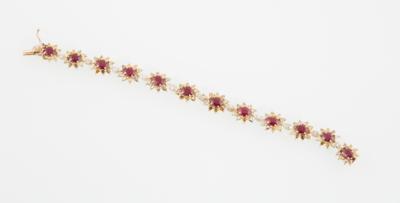 Rubin Armband mit tlw. behandelten Diamanten - Exkluzivní šperky