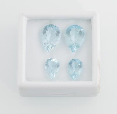 4 lose Aquamarine zus.14,90 ct - Exquisite jewellery