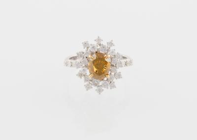 Natural Fancy Deep Brownish Orangy Yellow Diamant Ring 2 ct - Diamonds Only