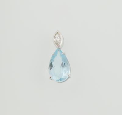 Diamant Aquamarinanhänger - Exquisite gemstones