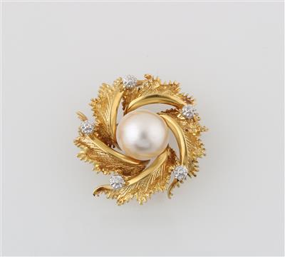 Zuchtschalenperlen Achtkantdiamantbrosche - Jewellery