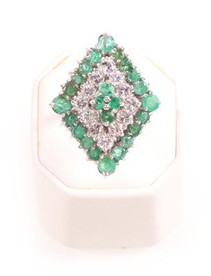 Brillant Smaragd Damenring - Klenoty