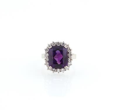 Brillant Amethyst Ring - Schmuck