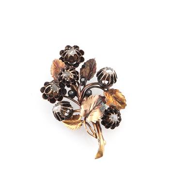 Diamantbrosche "Blumen" - Schmuck