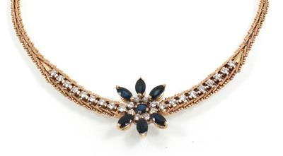 Brillant Saphircollier - Schmuck Onlineauktion