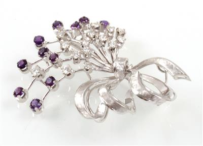 Brillant Amethystbrosche - Schmuck Onlineauktion