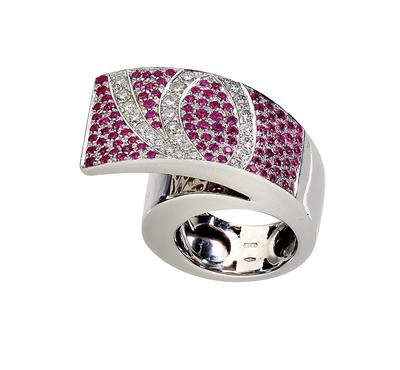 Brillant Rubindesignerring - Schmuck Onlineauktion