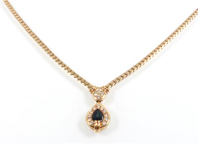 Brillant Saphircollier - Schmuck Onlineauktion