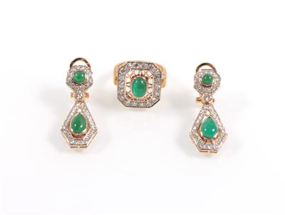 Brillant Smaragdgarnitur - Jewellery