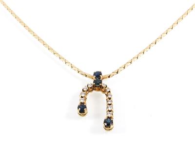 Brillant Saphircollier - Schmuck Onlineauktion