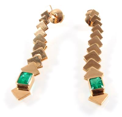Smaragdohrgehänge zus. ca. 1,77 ct - Jewellery