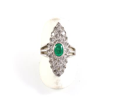 Achtkantdiamant Smaragdring - Schmuck Onlineauktion