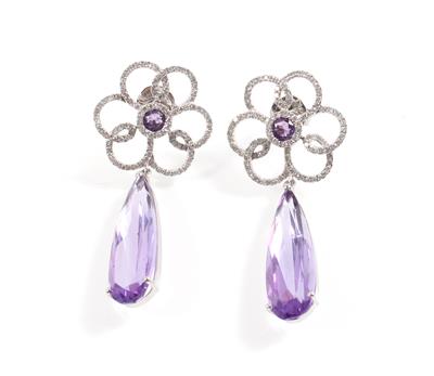 Brillant Amethystohrgehänge - Schmuck Onlineauktion