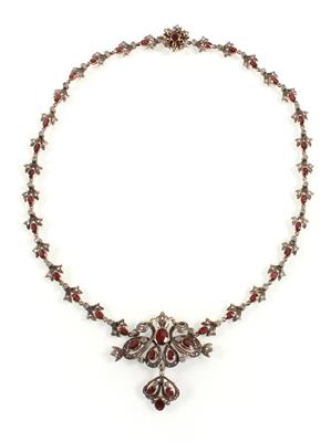 Diamantrauten Granatcollier - Gioielli