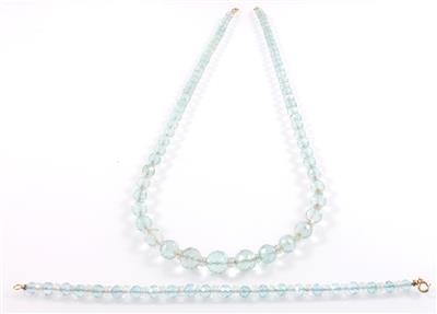 Aquamarin Bergkristall Damenschmuckgarnitur - Jewellery