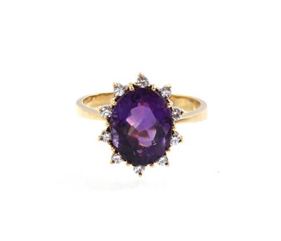 Amethyst Brillantring - Schmuck Onlineauktion