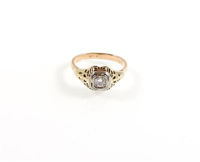 Altschliffbrillantsolitär ca. 0,15 ct - Schmuck Onlineauktion