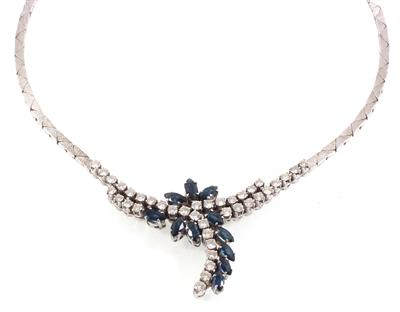 Brillant Saphircollier - Schmuck Onlineauktion