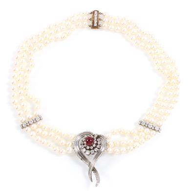 Diamant Kulurperlencollier - Schmuck online auction