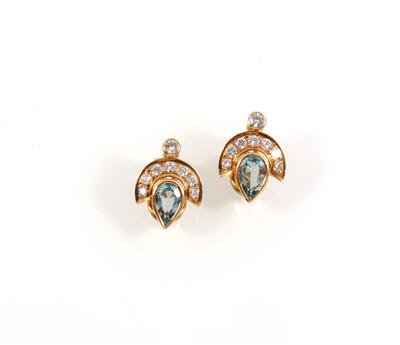 Brillant Aquamarinohrclips - Jewellery