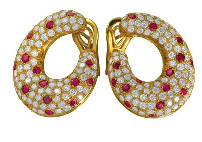 Brillant Rubincreolen - Jewellery