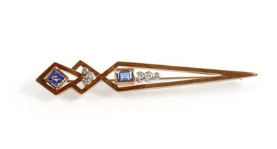 Brillant Tansanitstabbrosche - Jewellery