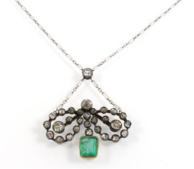 Diamant Smaragdcollier - Schmuck online auction