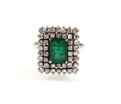 Diamant Smaragdring - Schmuck online auction