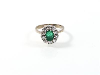 Brillant/Smaragddamenring zus. ca. 1,00 ct - Schmuck online auction