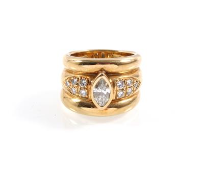 Diamantring zus. ca. 0,90 ct - Gioielli