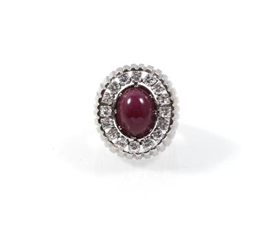 Brillant Rubin Ring zus. ca. 0,75 ct - Jewellery
