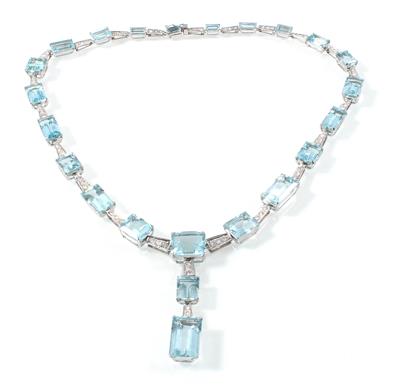 Diamant Aquamarincollier - Schmuck online auction