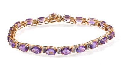 Amethyst Achtkantdiamant Armkette - Schmuck