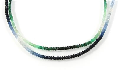 Smaragd Saphir Halsketten facettiert - Klenoty