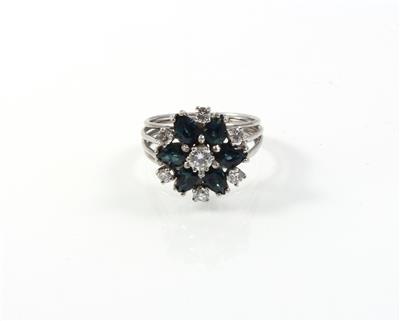 Brillant-Saphirdamenring zus. ca. 0,55 ct - Schmuck