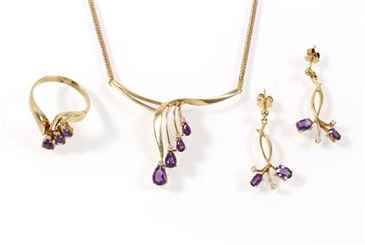 Brillant Amethystschmuckgarnitur - Schmuck