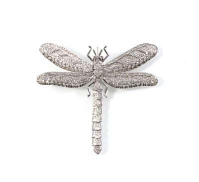 Brillantbrosche Libelle zus. ca. 10 ct - Schmuck Schwerpunkt Flora & Fauna