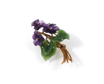 Brosche Veilchen - Schmuck Schwerpunkt Flora & Fauna