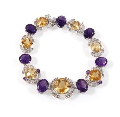 Amethyst Citrinarmband - Klenoty