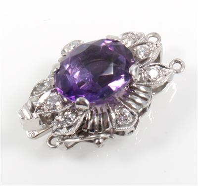 Brillant Amethystschließe für 2-reihige Kette - Schmuck