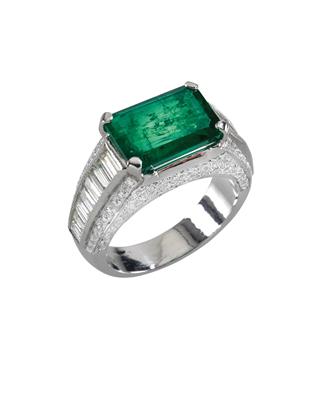 Diamant Smaragdring - Klenoty