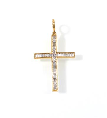 Diamantkreuzanhänger zus. ca. 0,85 ct - Jewellery