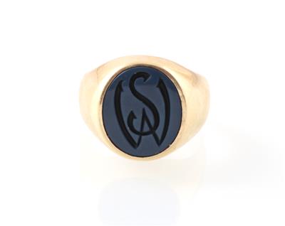 Lagensteinring mit Monogramm WS - Klenoty