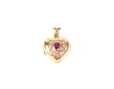 Diamant Rubin Herzmedaillon - Klenoty