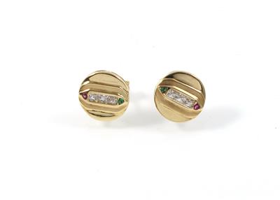 Rubin Smaragd Imitationssteinohrstecker - Jewellery