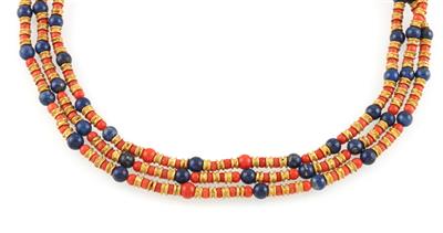 Korallen Lapislazulicollier - Jewellery