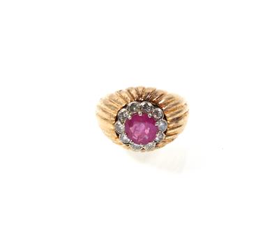 Ring mit unbehandeltem rosa Saphir ca. 1,20 ct - Gioielli
