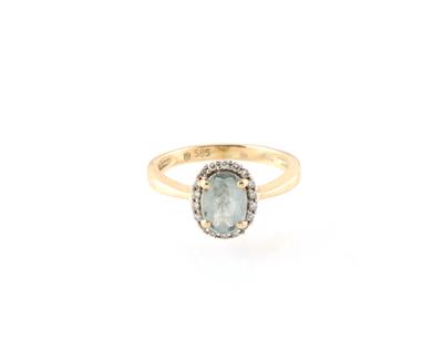 Diamant Aquamarinring - Jewellery